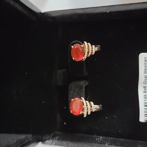 Mexican Fire Opal Earrings